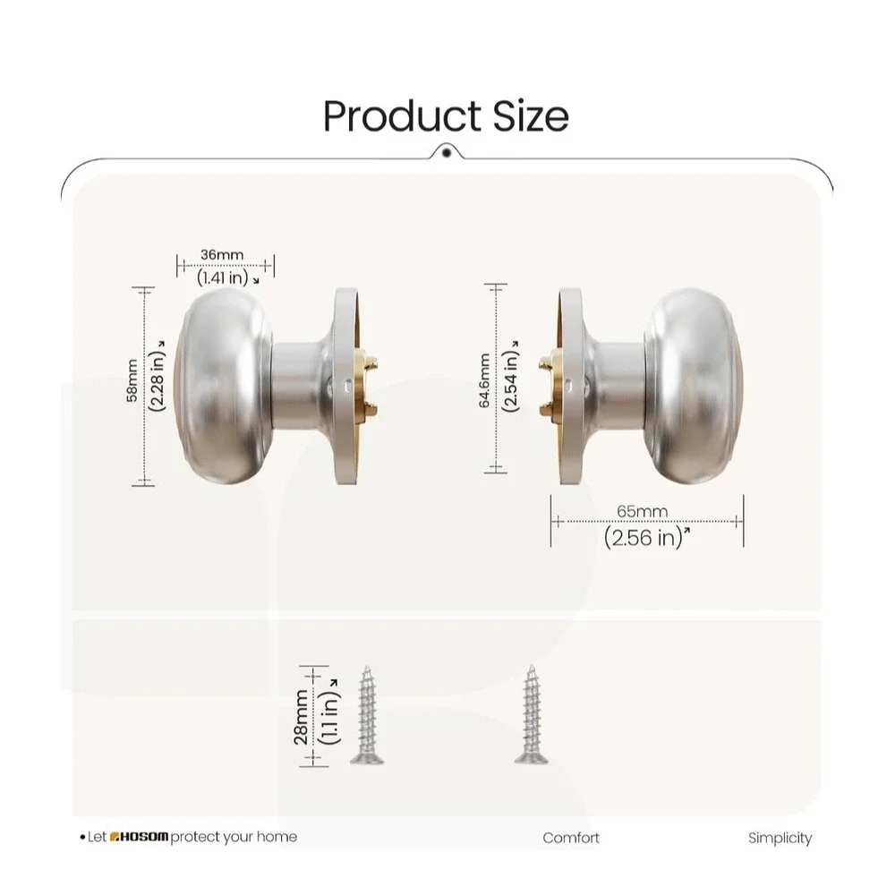 (Pack Round Single Dummy Door Knobs, Individual Non-Turning 6 Satin Nickel